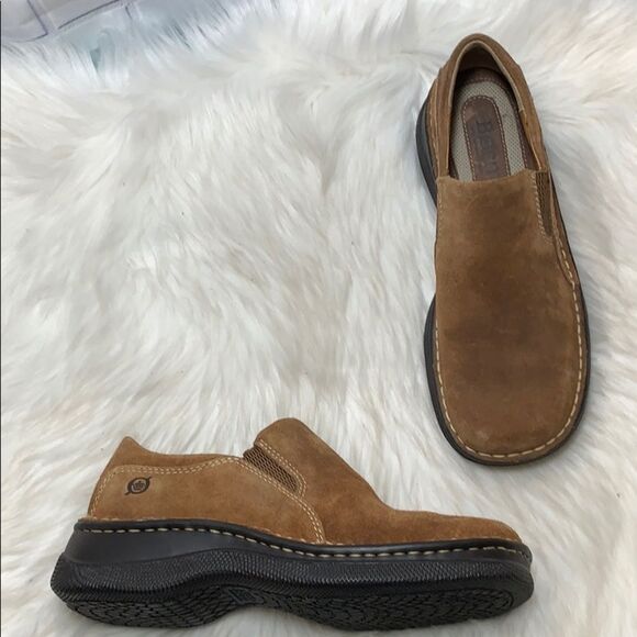 Born Brown Suede Slip On  Mocassin Shoe Sz 36.5/6 - Picture 1 of 6